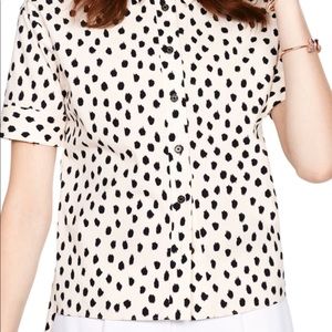 Kate Spade leopard dot short sleeve shirt